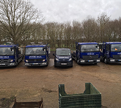 fleet of Oxford Blue Scaffolding Ltd company vehicles